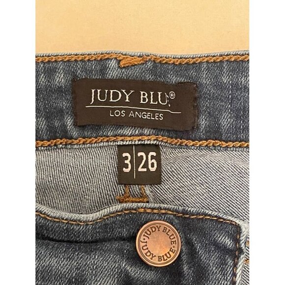 Judy Blue Womens Distressed Denim Jeans Size 26 Medium Wash - Picture 3 of 15